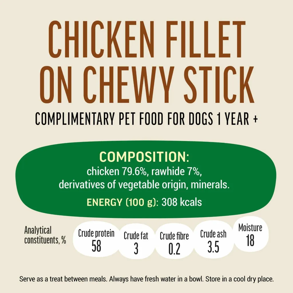 Dog Fest Chicken Fillet On Chewy Stick For Adult Dogs - 90g (3.17oz)[Weight - 90g].webp