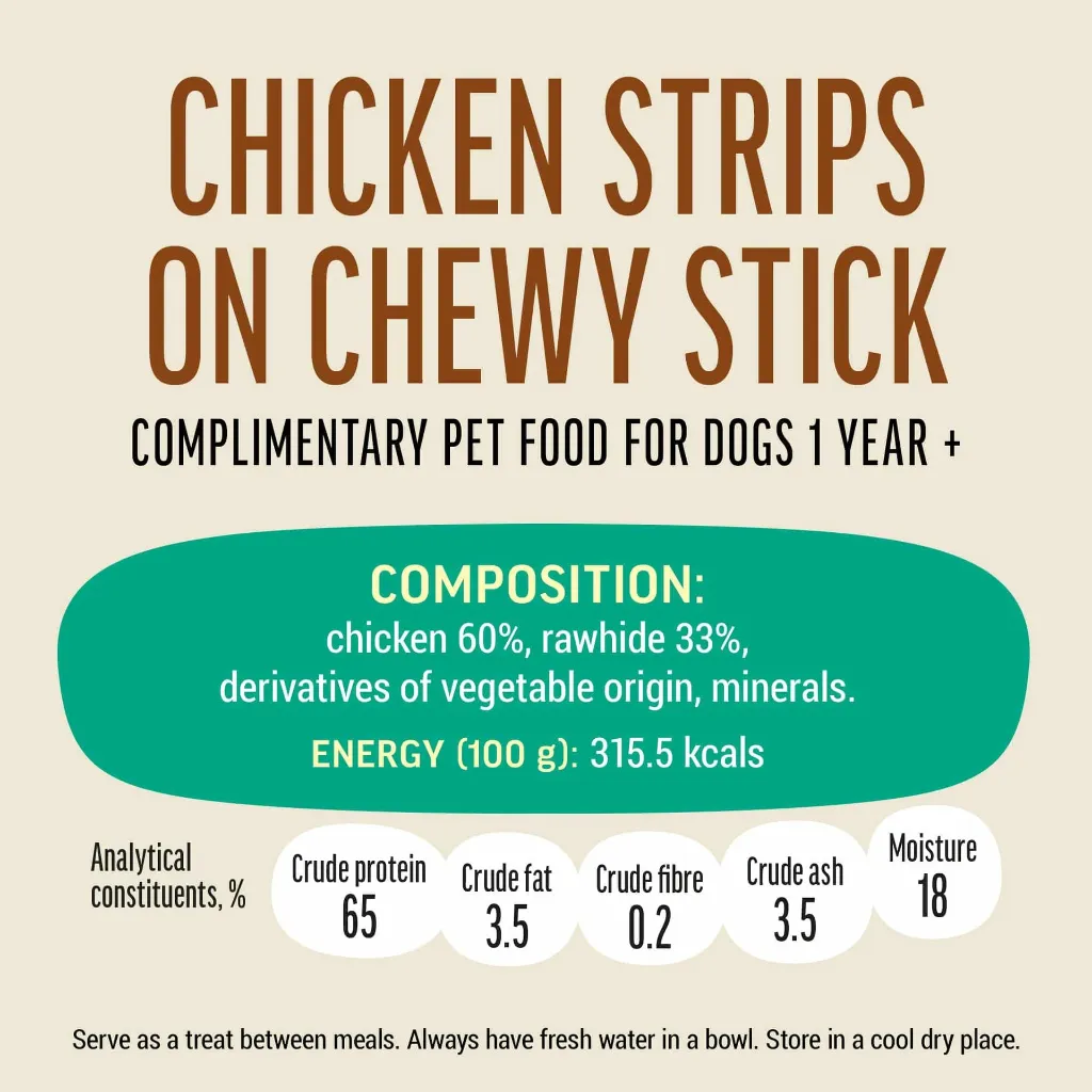 Dog Fest Chicken Strips On Chewy Stick For Adult Dogs - 90g (3.17oz)[Weight - 90g].webp