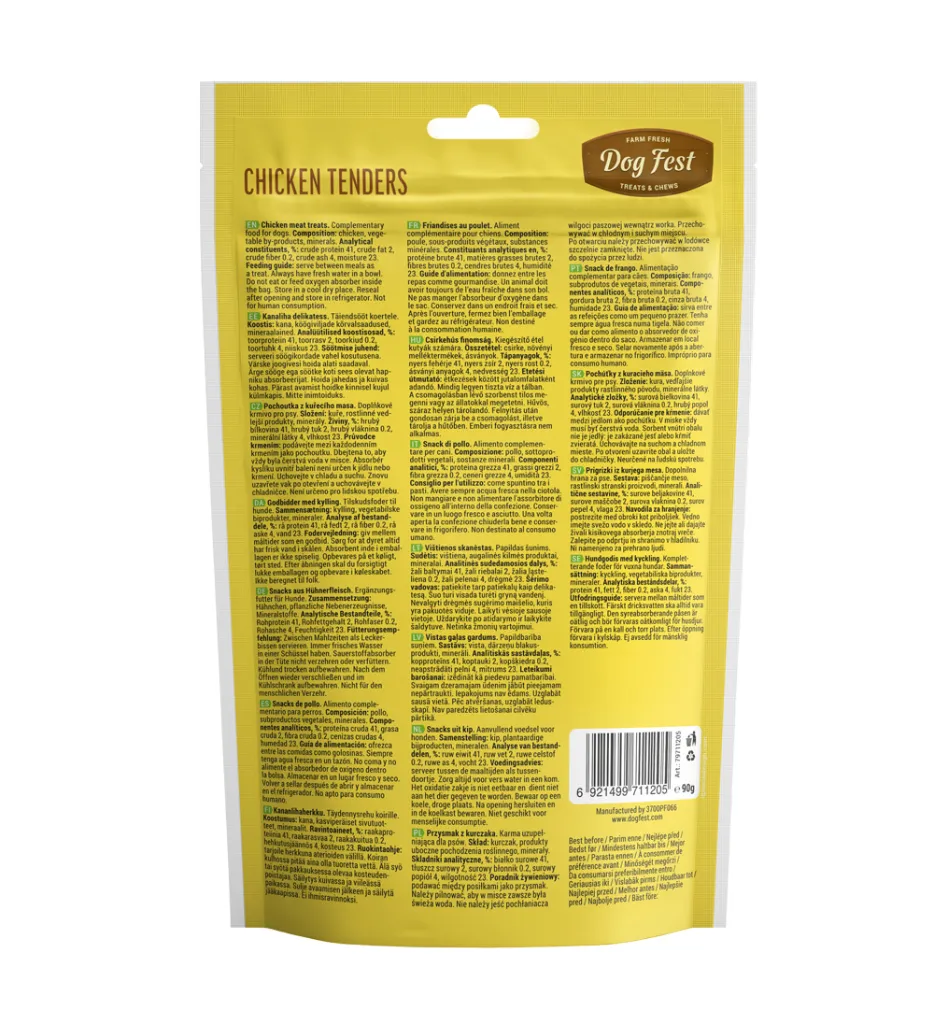 Dog Fest Chicken Tenders For Adult Dogs - 90g (3.17oz)[Weight - 90g].webp