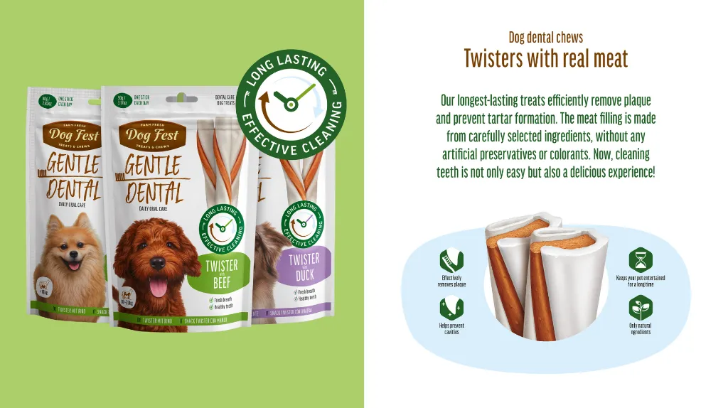 Dog Fest Dental Treats For Adult Dogs -Twister-Beef 100g (14cm).webp