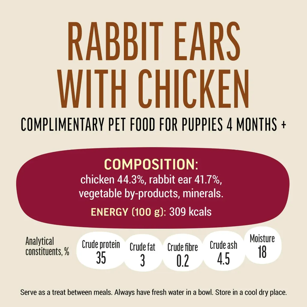 Dog Fest Rabbit Ears With Chicken For Puppies - 90g (3.17oz)[Weight - 90g] (1).webp