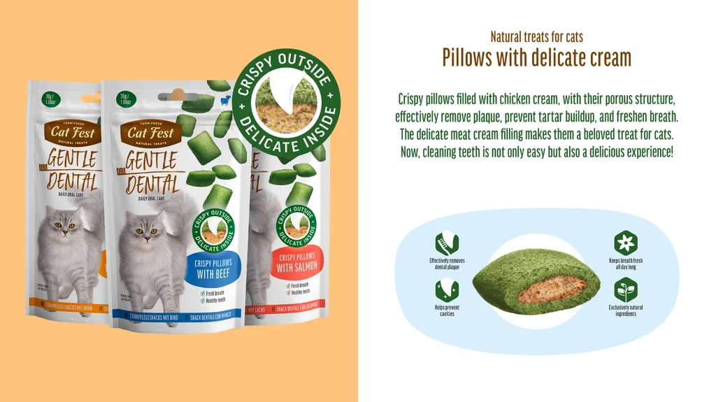Cat Fest Dental Treats For Cats -Crispy Pillows -Beef 30g.webp
