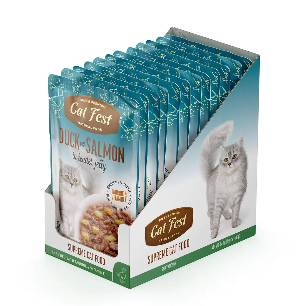 Cat Fest Duck With Salmon In Tender Jelly For Cats 70g (1).webp