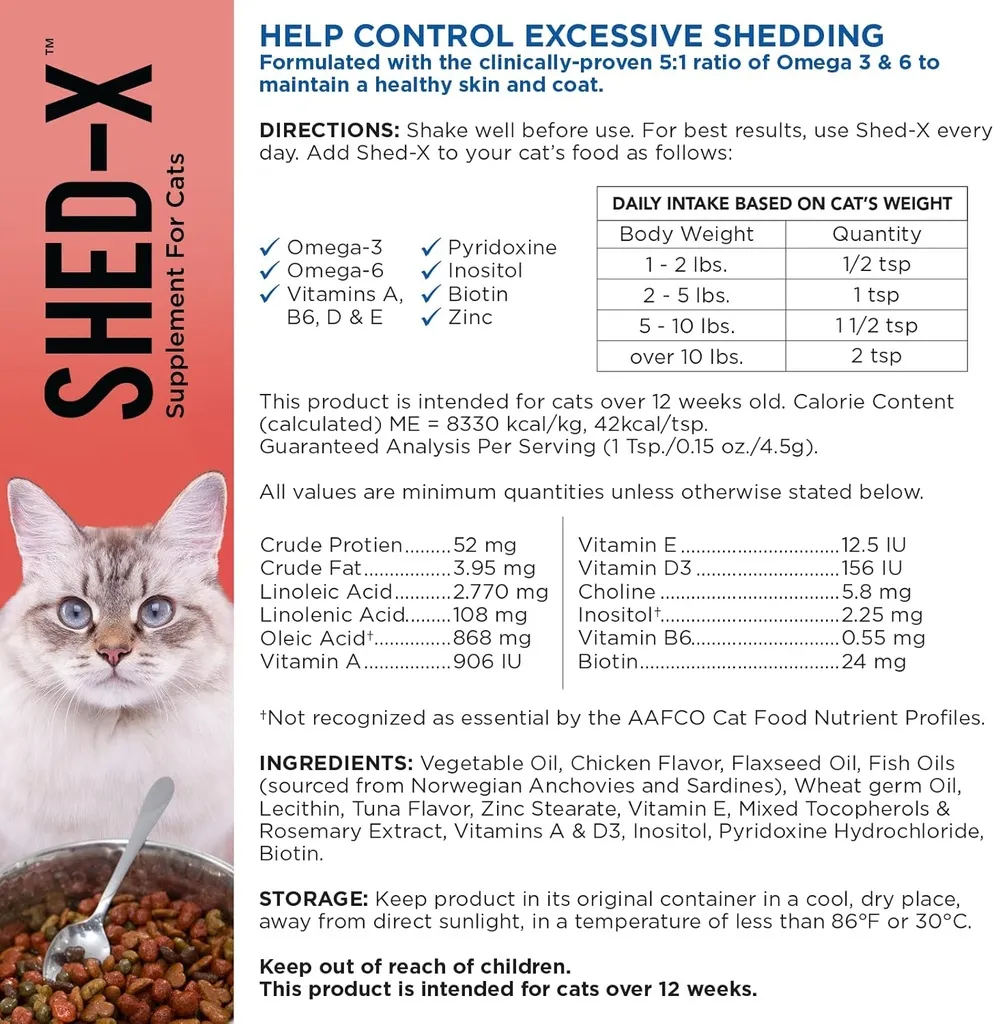 Synergy Labs Shed-X Supplement for Cats 8 oz - 237 ml.webp
