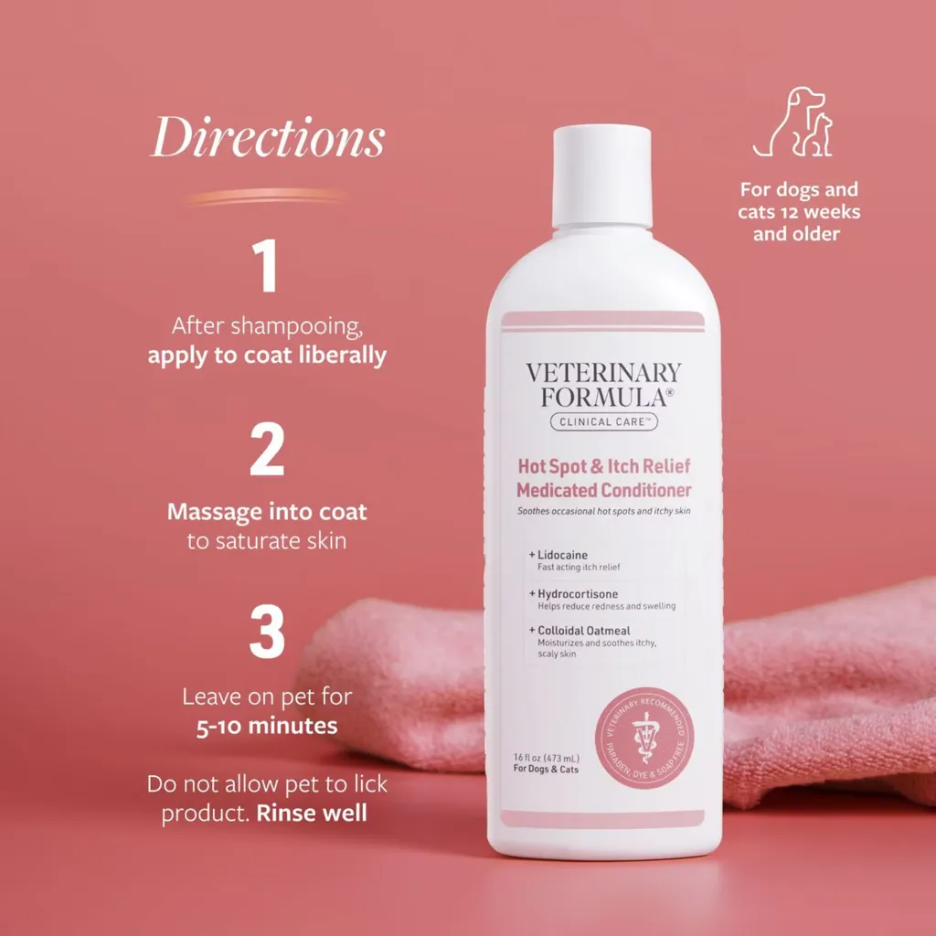 Synergy Labs VFCC Hot Spot & Itch Relief Medicated Conditioner 473ml (16oz) [Volume - 473ml] (2).webp