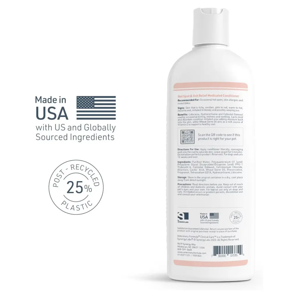Synergy Labs VFCC Hot Spot & Itch Relief Medicated Conditioner 473ml (16oz) [Volume - 473ml] (4).webp