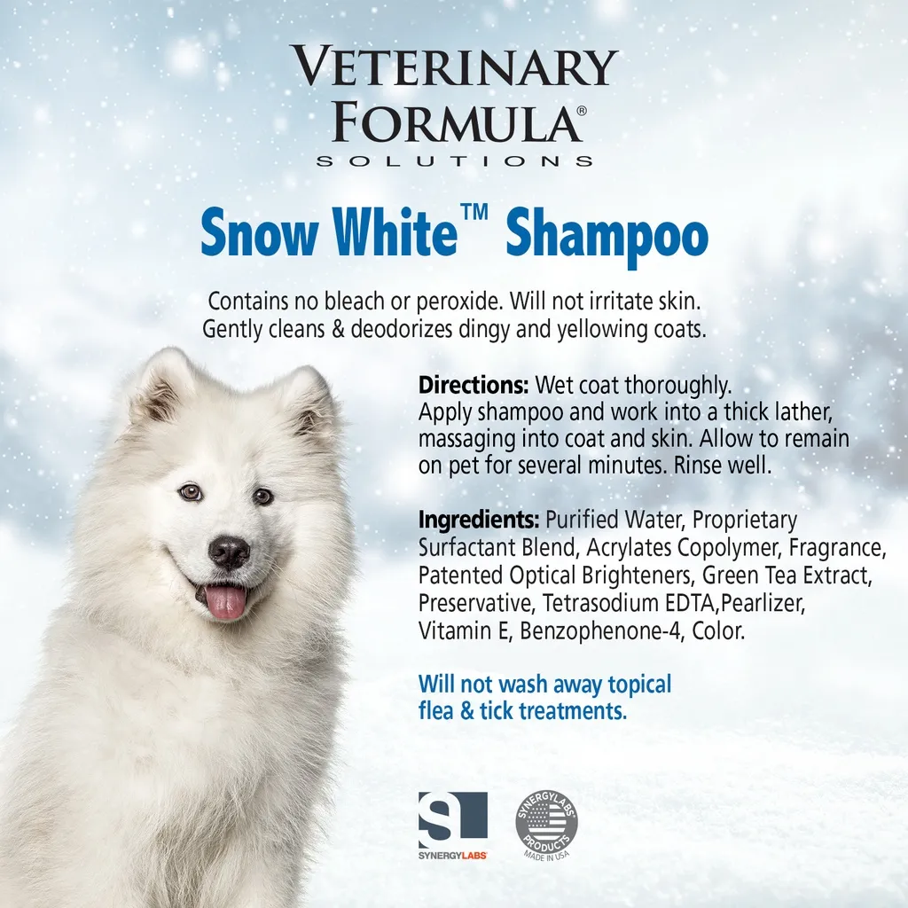 Synergy Labs Veterinary Formula Solutions Snow White Shampoo 17 oz - 503 mL.webp