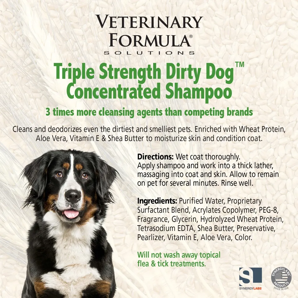 Synergy Labs Veterinary Formula Solutions Triple Strength Dirty Dog Concentrated Shampoo 17 oz - 503 mL.webp