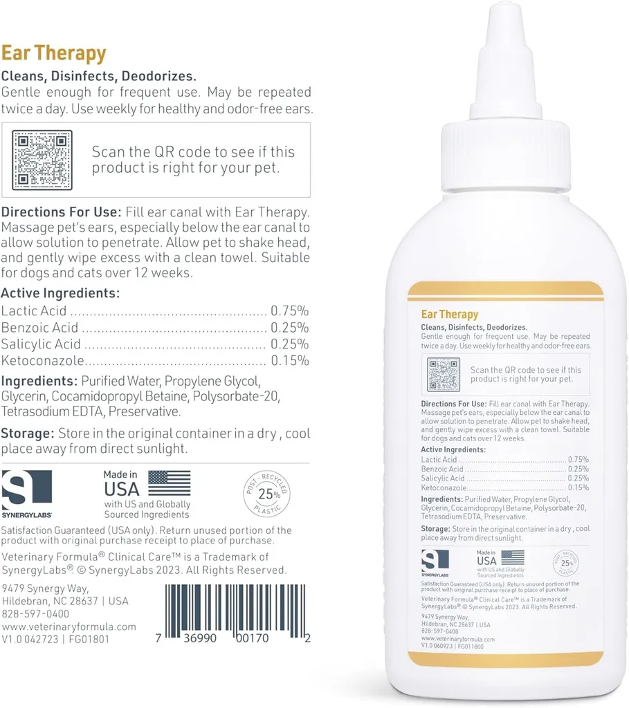 Synergy Lab Ear Therapy For Dog & Cat[Volume - 118ml] (3).webp