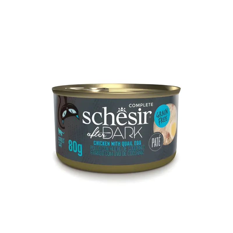Schesir After Dark In Pate' Variety Pack For Cat 960g (80g x12 Cans) - 4 Flavors ( 3 Cans Each Flavor) (1).webp