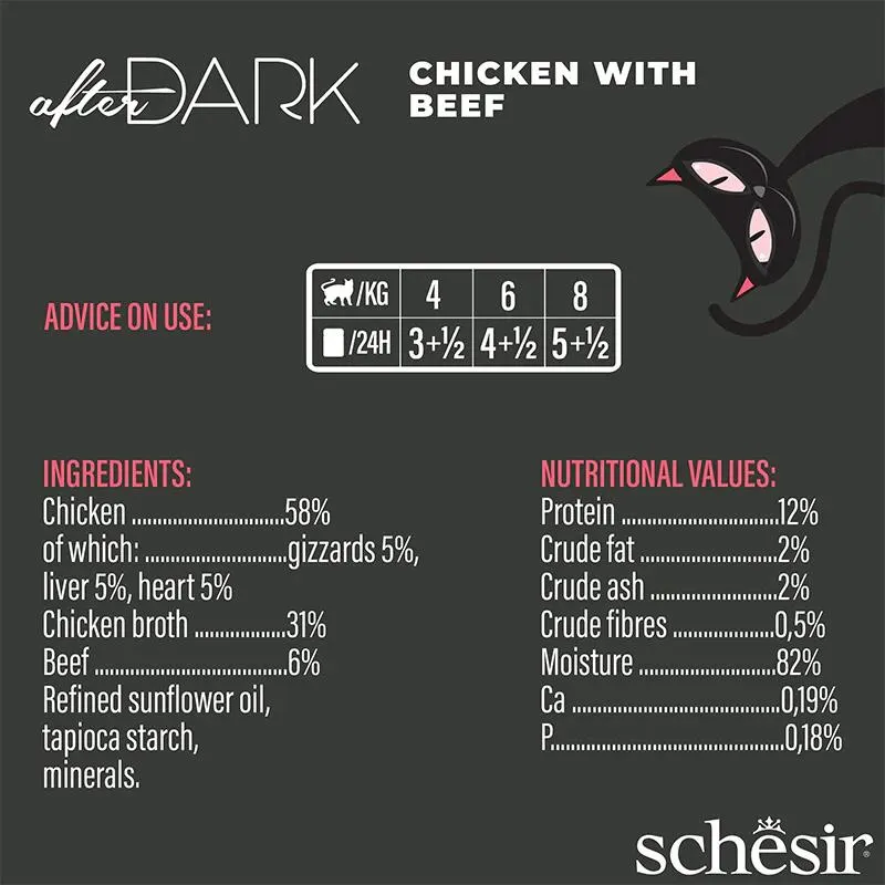 Schesir After Dark Wholefood In Broth For Cat - Chicken With Beef 80g (Min Order- 12 Cans) (2).webp