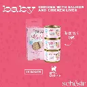Schesir Baby Cat Can Multipack Mousse & Fillets - Chicken With Salmon & Chicken Liver 165g (3 Cans x55g) (4).webp