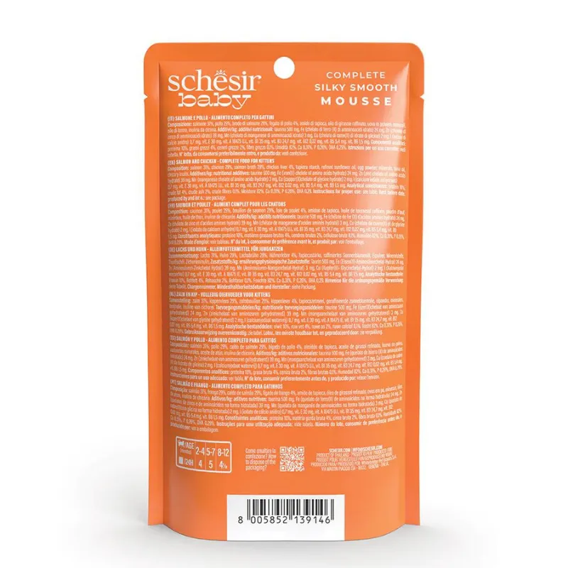 Schesir Baby Mousse Kitten - Salmon And Chicken 70g (Min Order- 12 Pouch) (1).webp