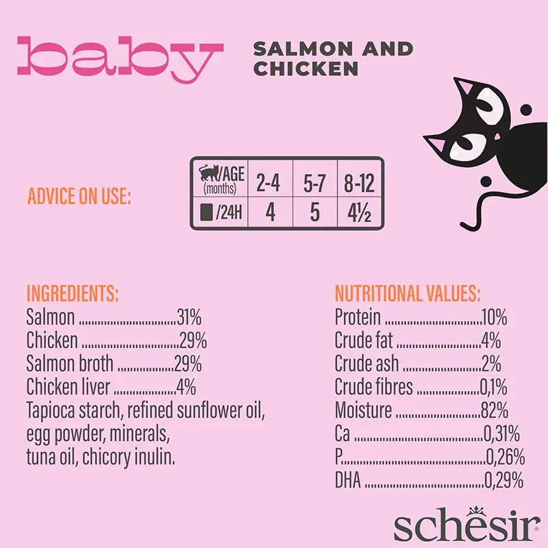 Schesir Baby Mousse Kitten - Salmon And Chicken 70g (Min Order- 12 Pouch) (2).webp