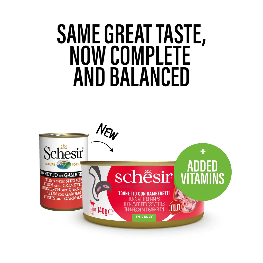 [SCPST21126304] Schesir Complete & Balanced Nutrition Wet Cat Food in Jelly Can- Tuna With Shrimp 140g [MOQ_8pcs].webp