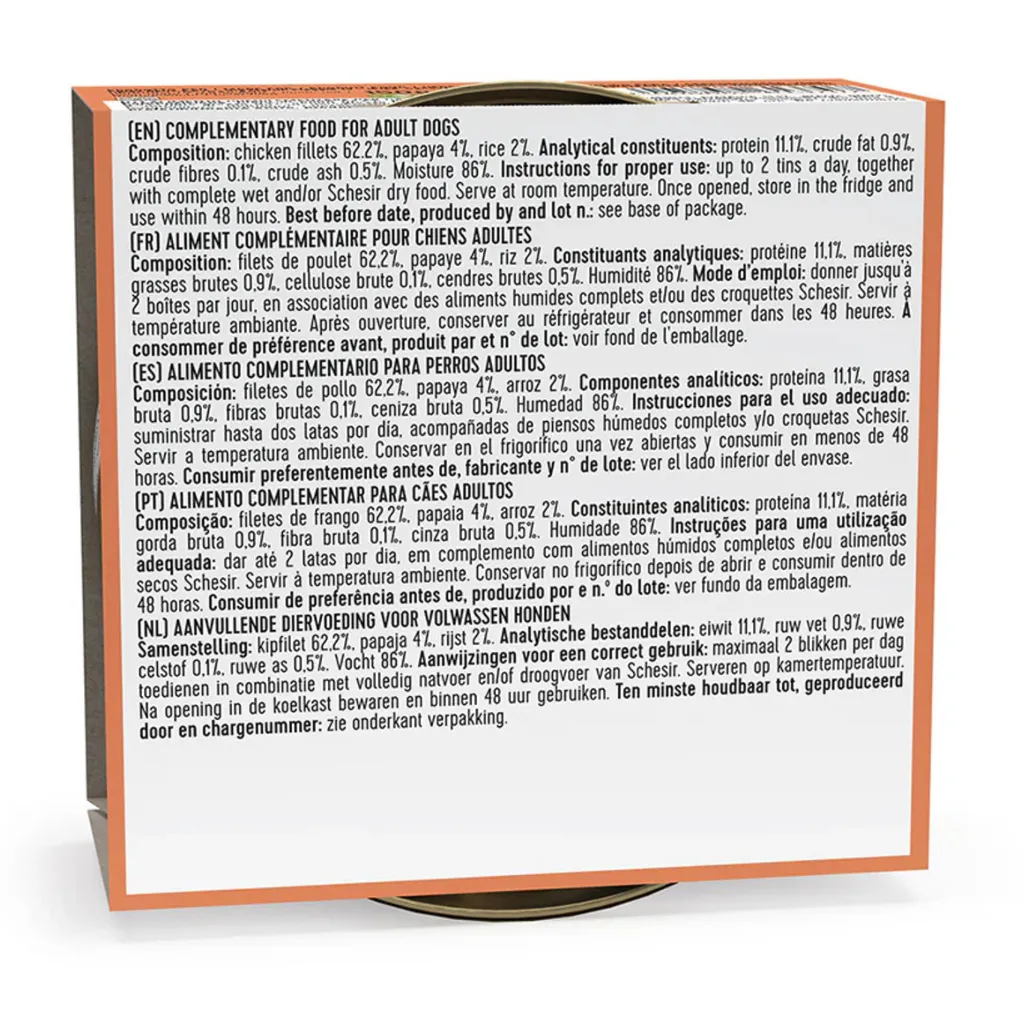 Schesir Dog Wet Food-Chicken Fillets With Papaya[Weight - 150g] (2).webp