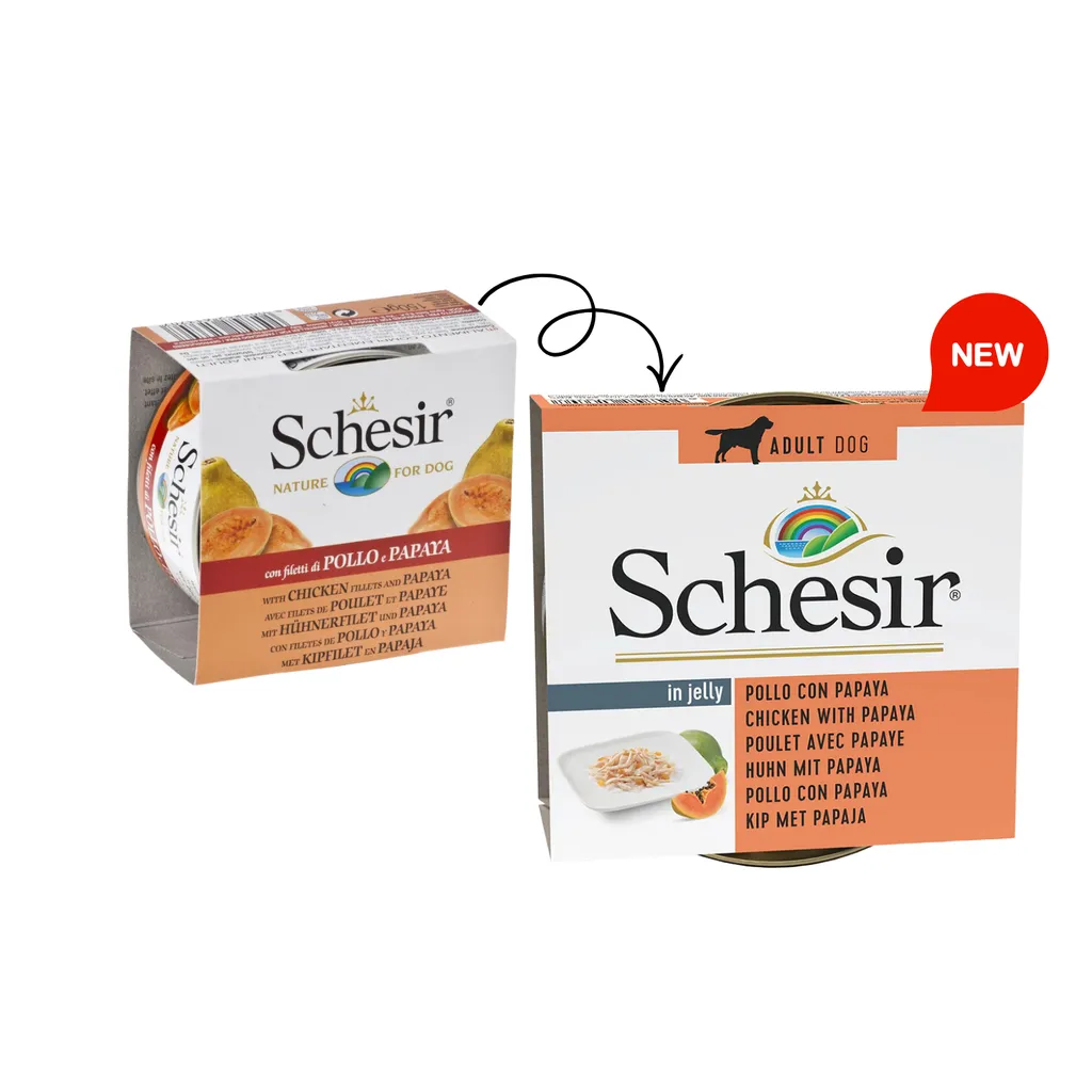 Schesir Dog Wet Food-Chicken Fillets With Papaya[Weight - 150g].webp