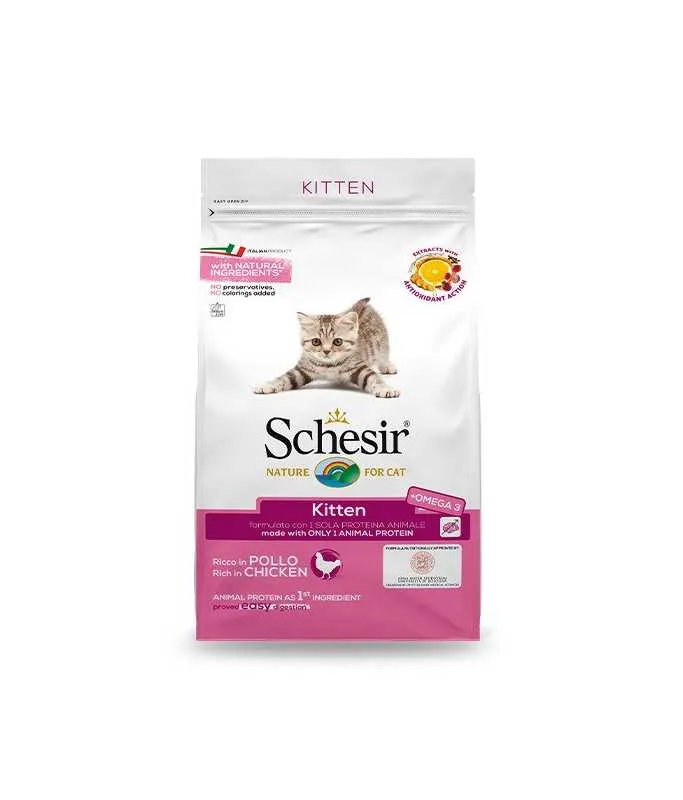 Schesir Dry food for kittens with a single protein source - Kitten Rich in Chicken 400g.webp