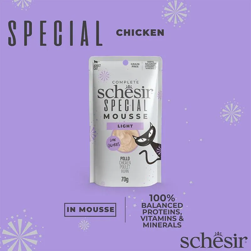 Schesir Special Mousse (Light) For Cat - Chicken 70g  (Min Order- 12 Pouch) (4).webp