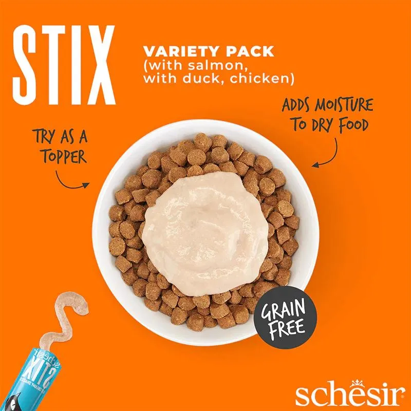 Schesir Stix Treat Variety Pack  6x15g - Mixed Flavors_ Chicken,Duck & Salmon, (Min Order- 12 Pack) (3).webp