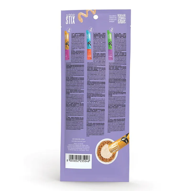 Schesir Stix Treat Variety Pack  6x15g - Mixed Flavors_ Chicken,Duck & Salmon, (Min Order- 12 Pack) (1).webp
