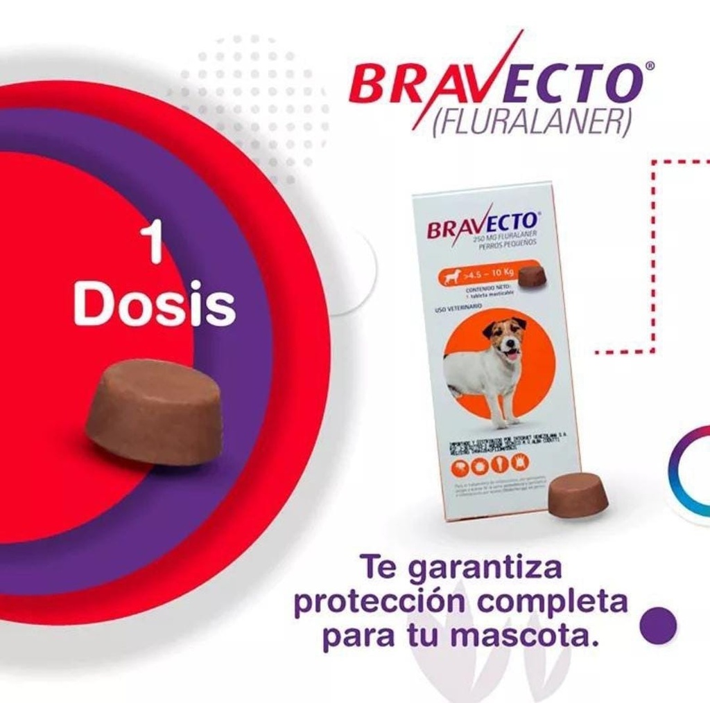 MSD | BRAVECTO 250 mg (4.5-10 kg) | 1 tablet