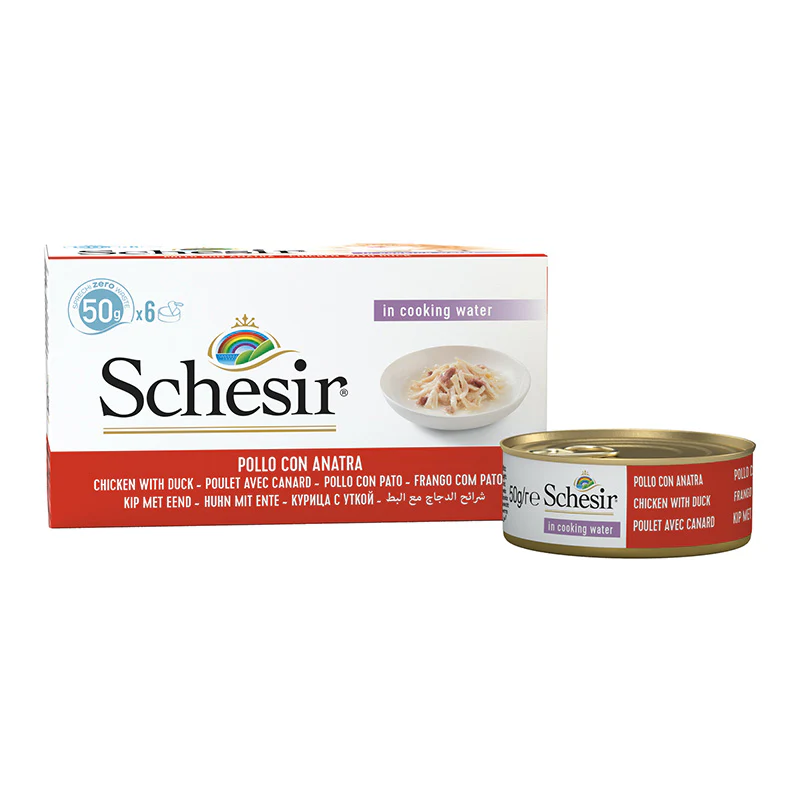 Schesir Cat Multipack Can Wet Food Chicken fillets with Duck 6x50g