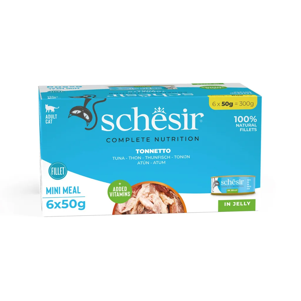 Schesir Complete & Balanced Nutrition Wet Cat Food in Jelly Can [Multi pack] Tuna 6X50g
