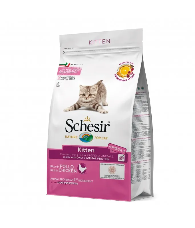 Schesir Kittens Dry Food with a single protein source  1.5kg rich in Chicken
