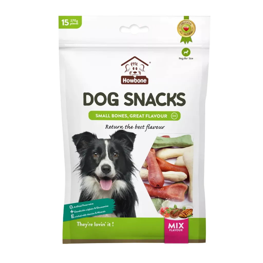 Howbone Dog Snacks Small Bones 270g Mix Flavour 15pcs/pack
