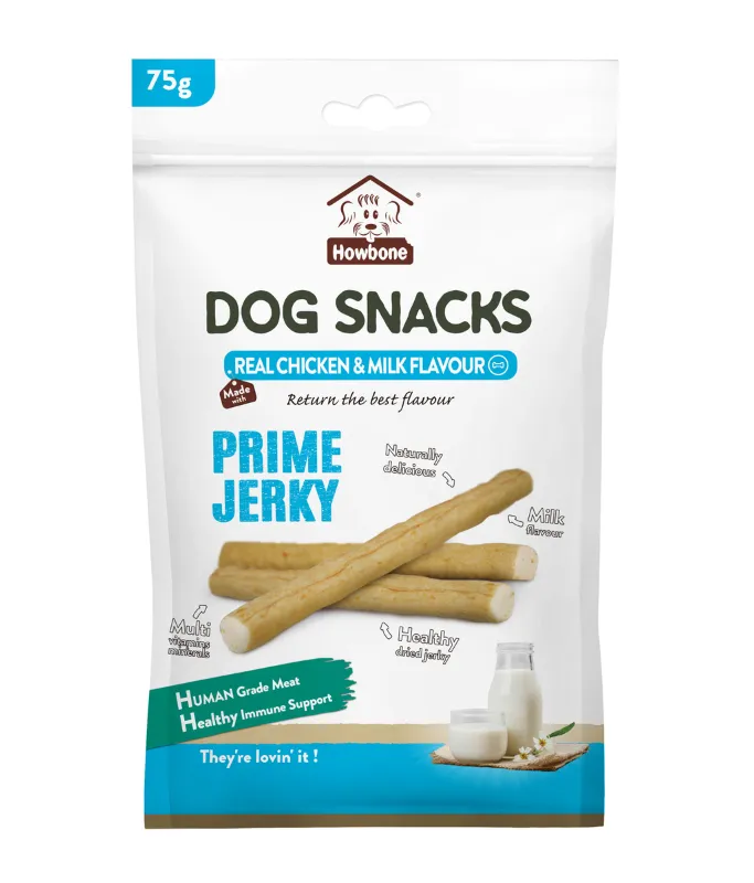Howbone Dog Snacks Prime Jerky 75g Chicken & Milk Flavour
