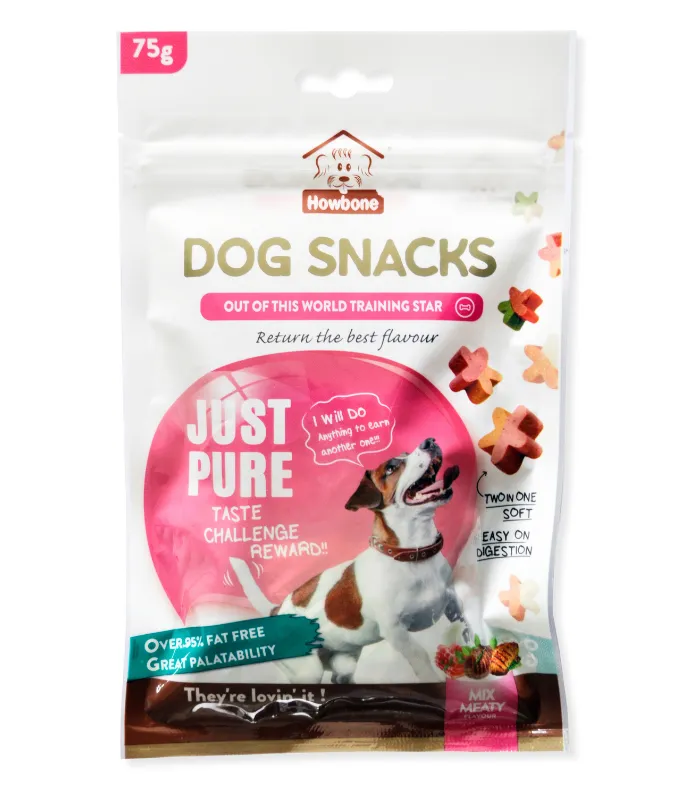 Howbone Dog Snacks Training Stars 75g Mix Meaty Flavour