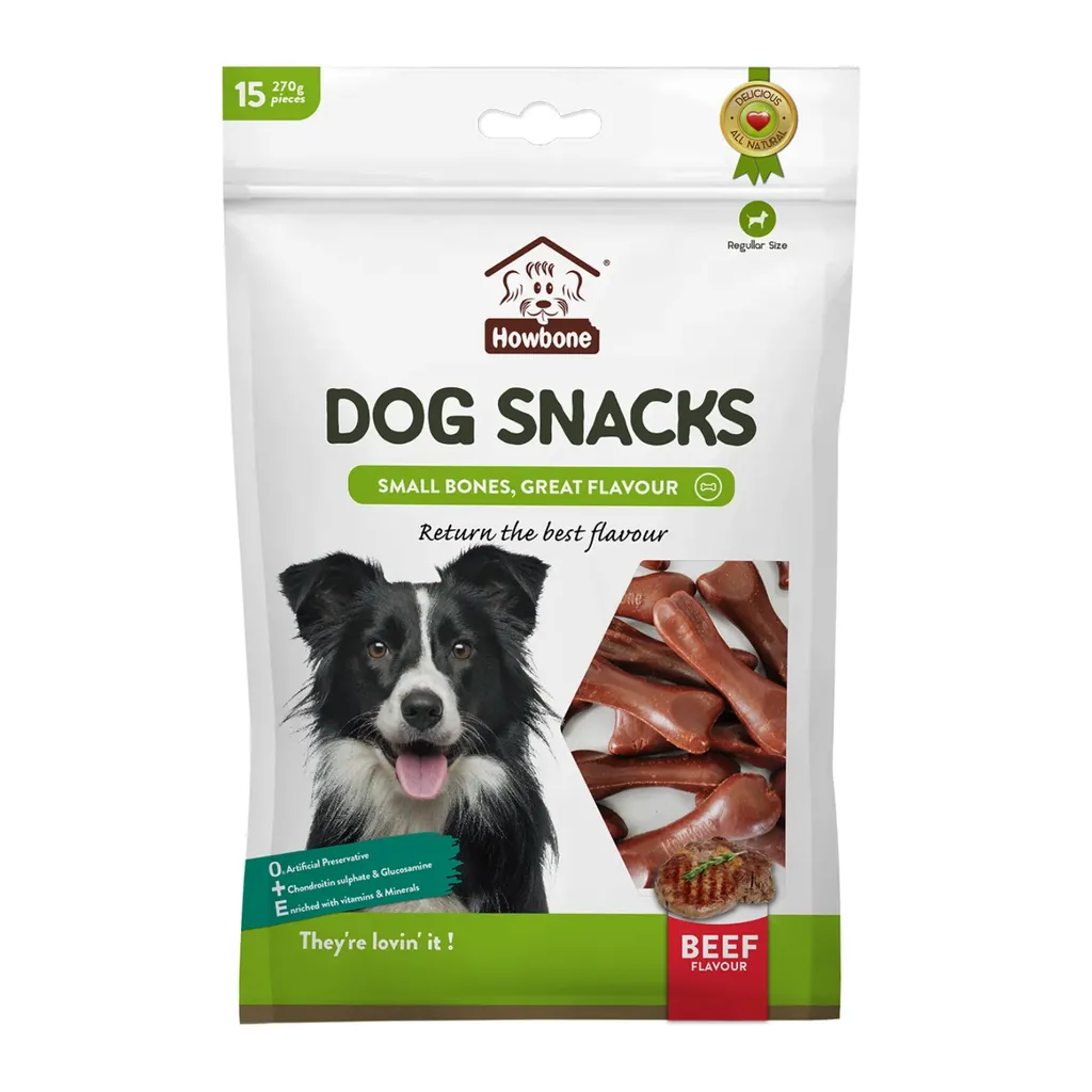Howbone Dog Snacks Small Bones 270g Beef Flavour 15pcs/pack