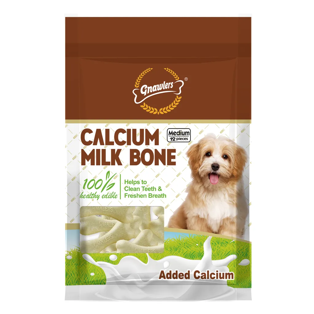Gnawlers Calcium Milk Bone 3" Medium-Snack for Dogs 12pcs/pack 270g