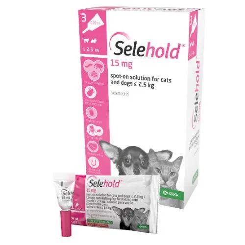 KRKA Selehold 15mg Spot On for Cats & Dogs≤2.5Kg