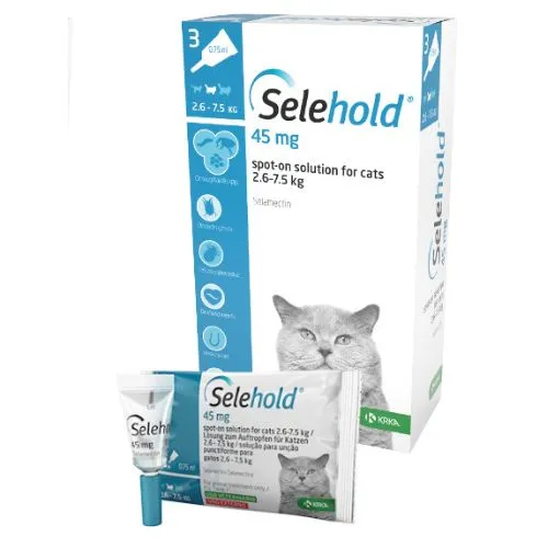 KRKA Selehold 45mg Spot On for Cats 2.6 –7.5 kg