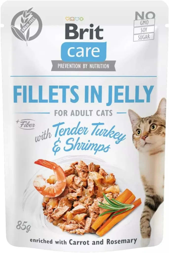 BRIT Care Fillet in Jelly Cat Wet Food 85g with Turkey and Shrimp