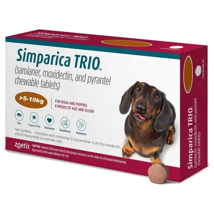 ZOETIS Simparica Trio 5-10 kg 3 Tablets