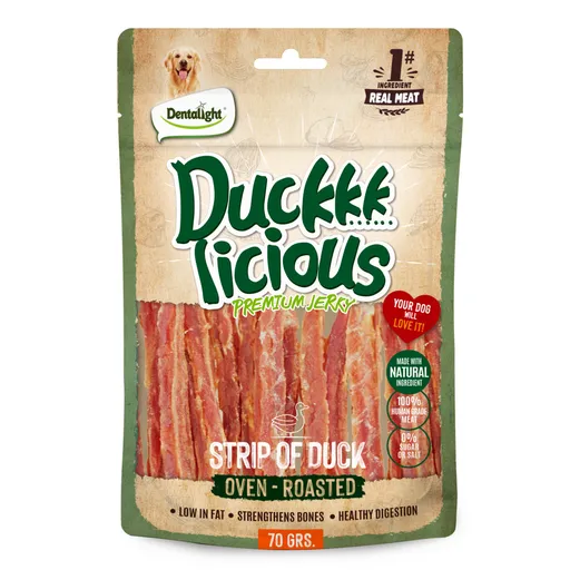 Dentalight Duckki Licious Jerky Treats for Dogs 70g Strip of Duck