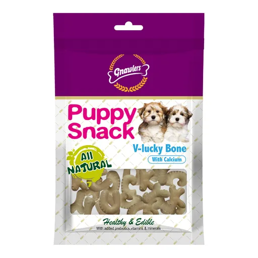 Gnawlers V-Lucky Bone Puppy Snack 270g Calcium
