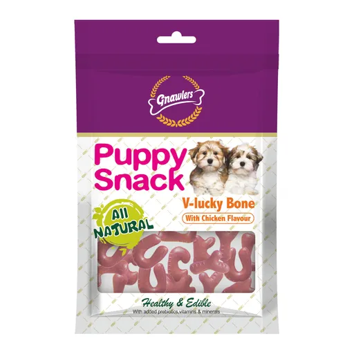 Gnawlers V-Lucky Bone Puppy Snack 270g Chicken