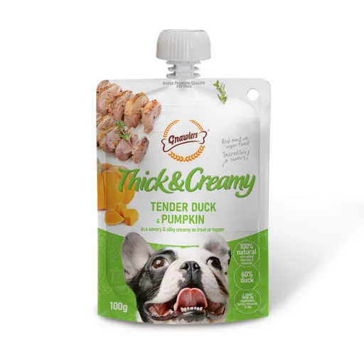 Gnawlers Thick & Creamy Dog Treat 100g Tender Duck & Pumpkin