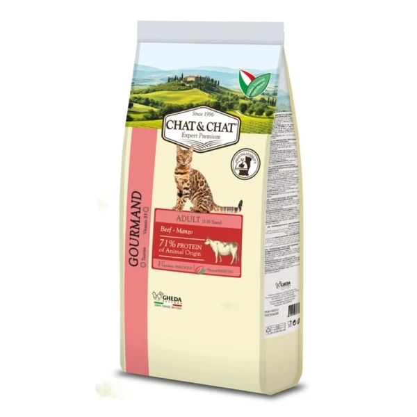 Chat & Chat Adult Cat Dry Food With Beef & Peas 14KG 
