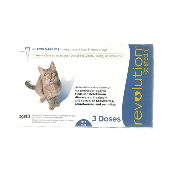 ZOETIS Revolution Blue Cat 45mg 2.6-7.5 kg 3 Doses