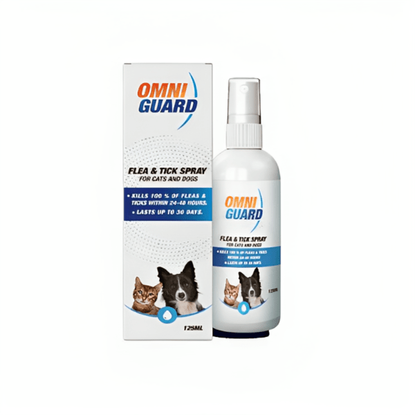 OMNIMAX Omniguard Fleas & Ticks Spray 125 ml (Egypt Stock)