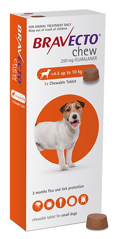 MSD Bravecto 250 mg 4.5-10 kg  1 Tablet