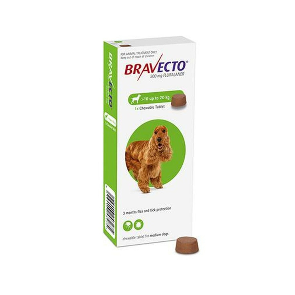 MSD Bravecto 500 mg 10-20 kg 1 Tablet