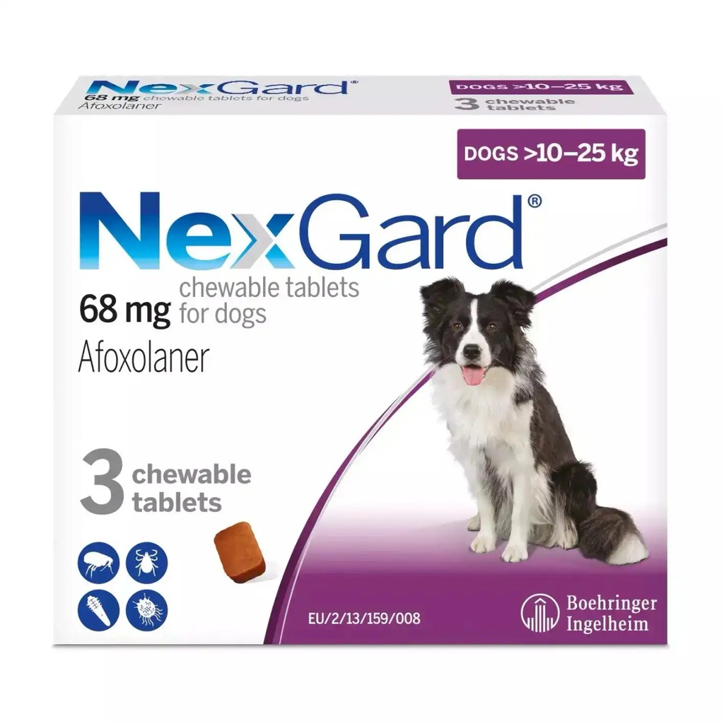BOEHRINGER INGELHEIM Nexgard For Dogs 68 mg 10-25 kg 3 Tablets