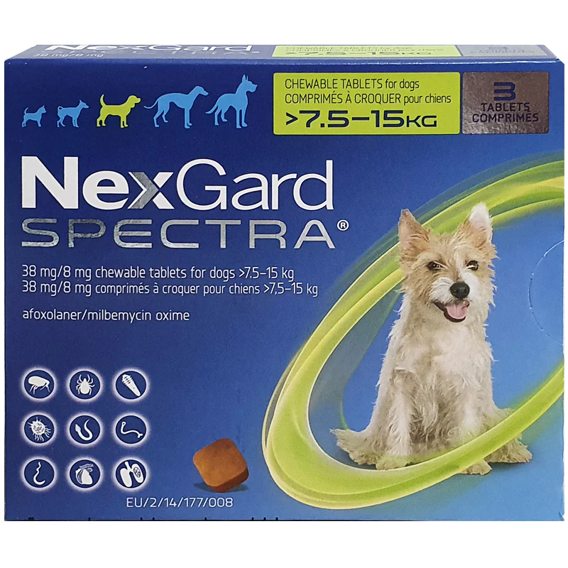 BOEHRINGER INGELHEIM Nexgard Spectra For Dogs 7.5 - 15 kg 3 Tablets