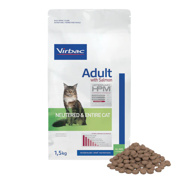 VIRBAC | Adult With Salmon Neutered & Entire Cat | 3 kg